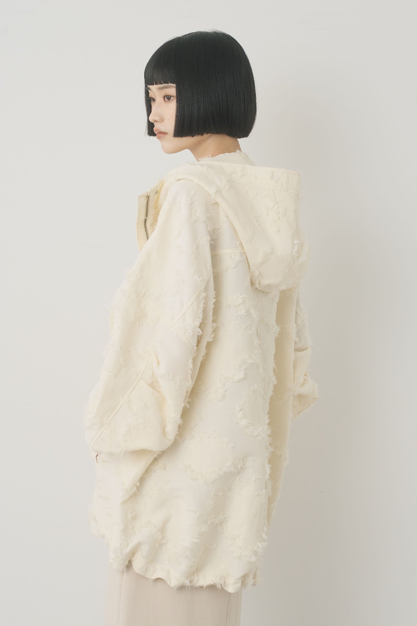 ジャガードフーデッドブルゾン