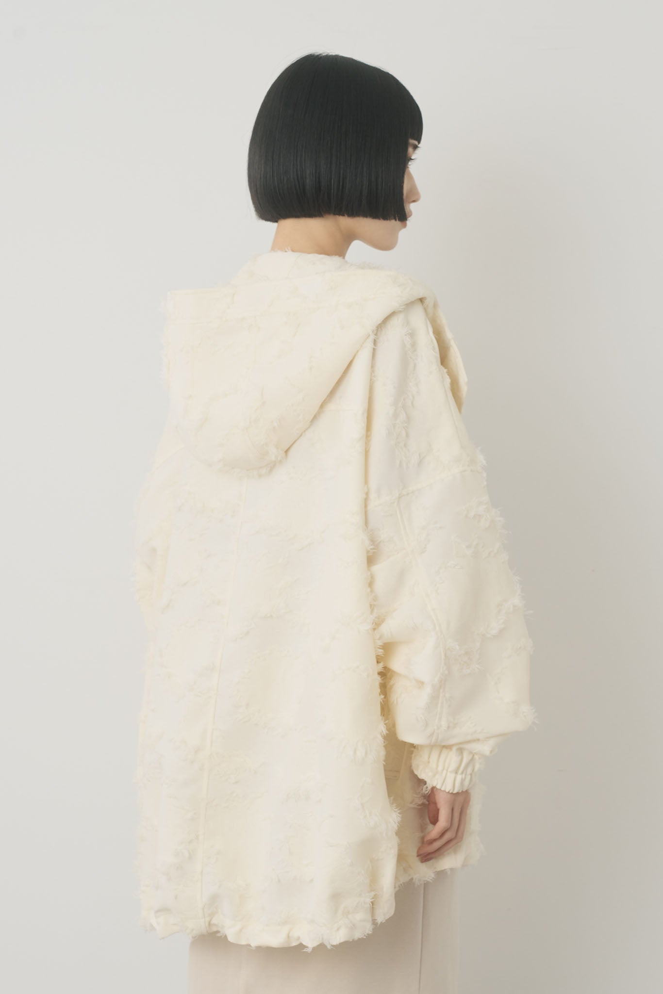 ジャガードフーデッドブルゾン