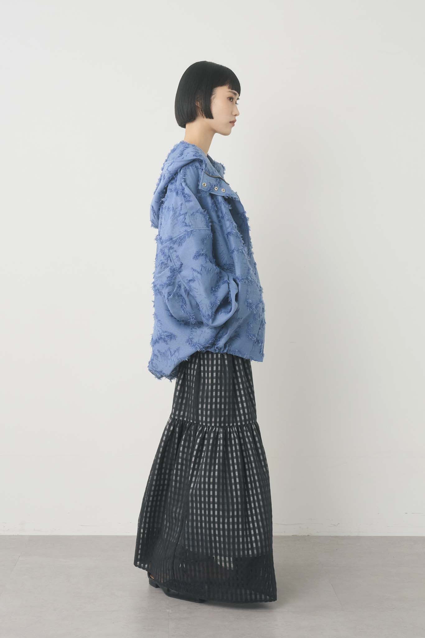 ジャガードフーデッドブルゾン