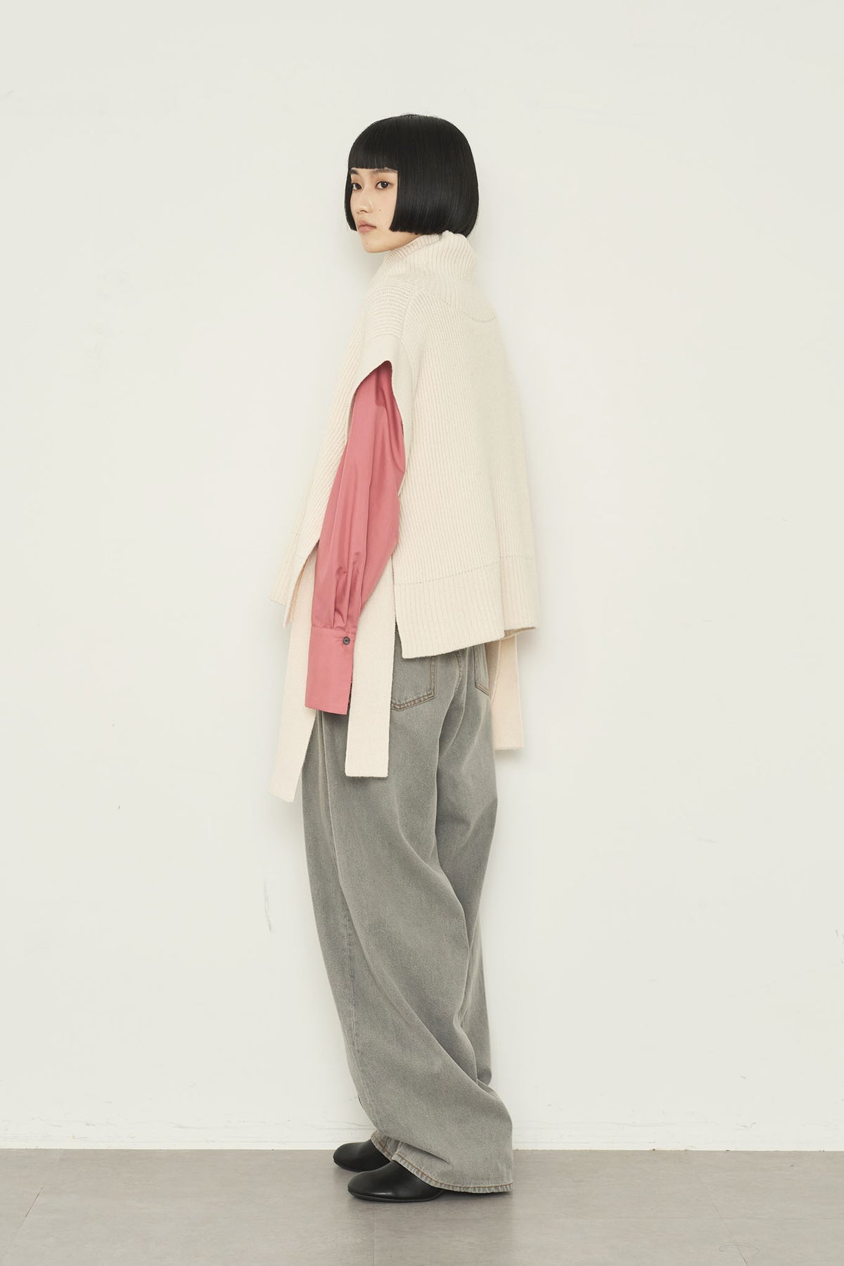レイヤードニットベスト