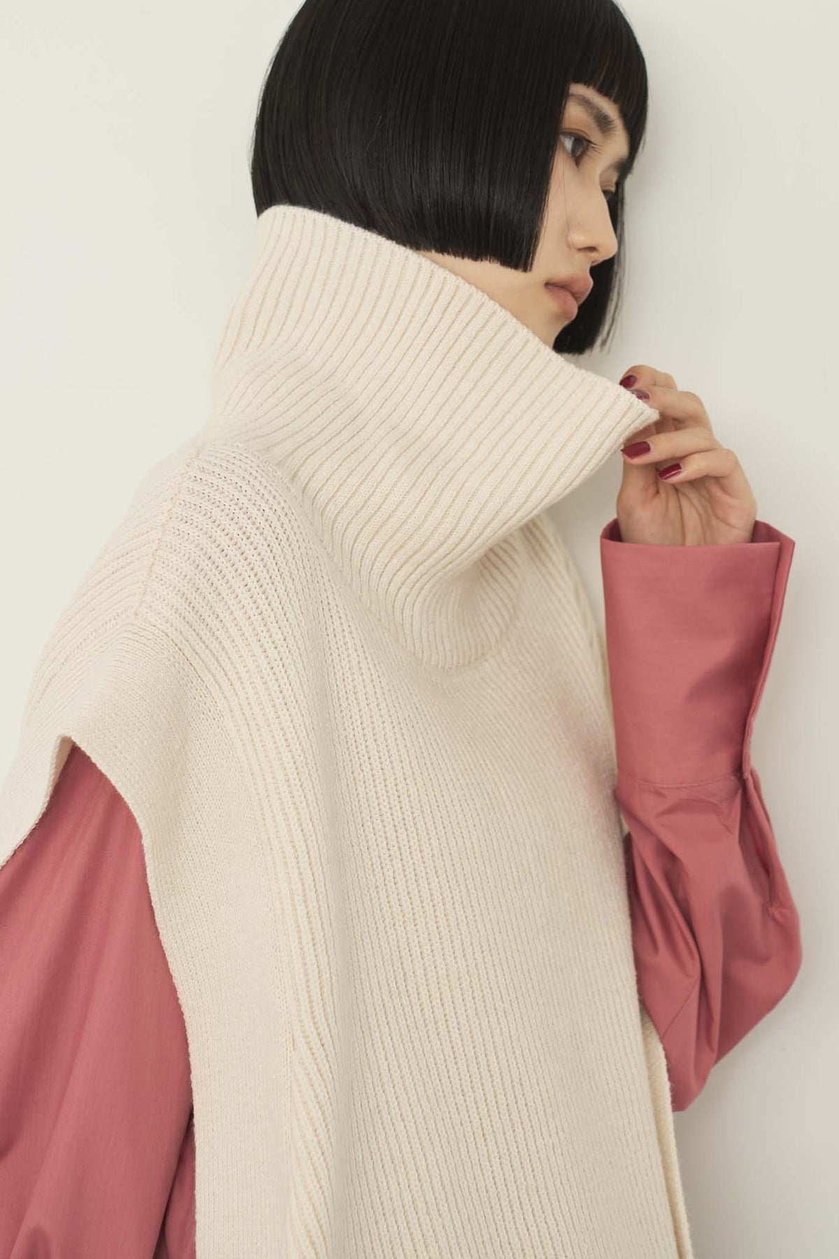 レイヤードニットベスト