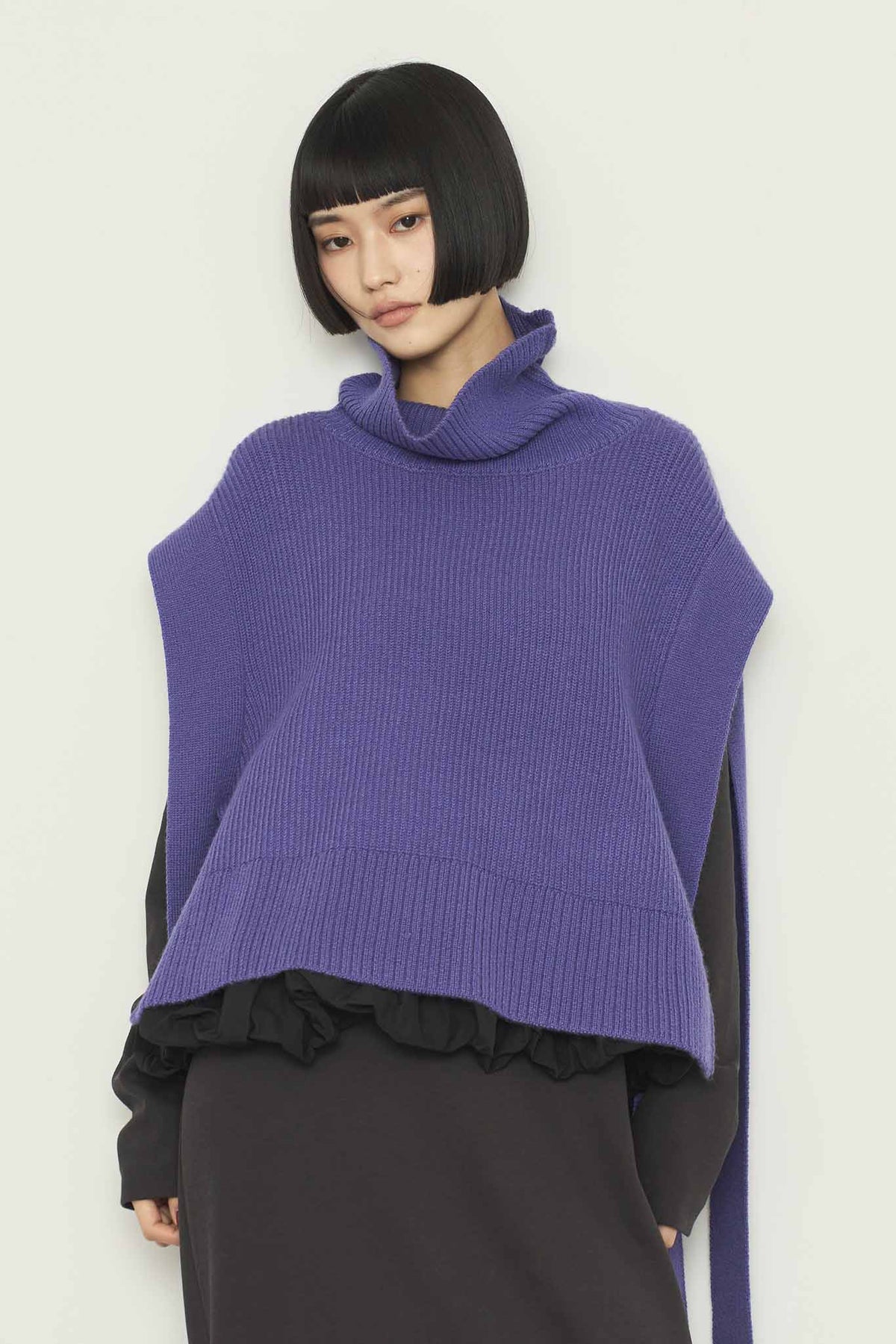 レイヤードニットベスト