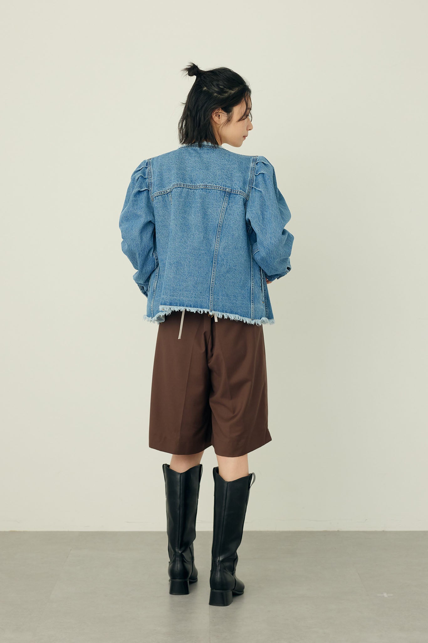 【まよね】パラスパレス　ライナー付き 2way デニムピーコート 藍染め LOOK掲載 vm ヴーム 2024秋 デニムフーディジャケット 0 日本製