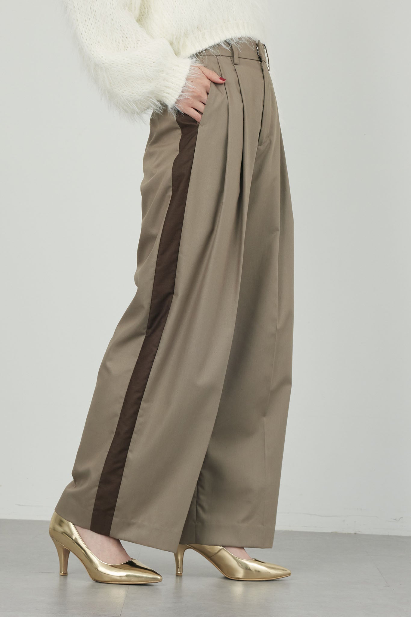 TRバイカラーパンツ