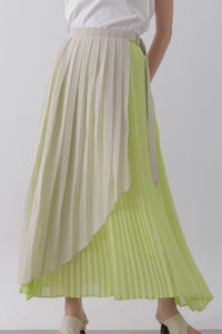 Wrap layered pleated skirt 