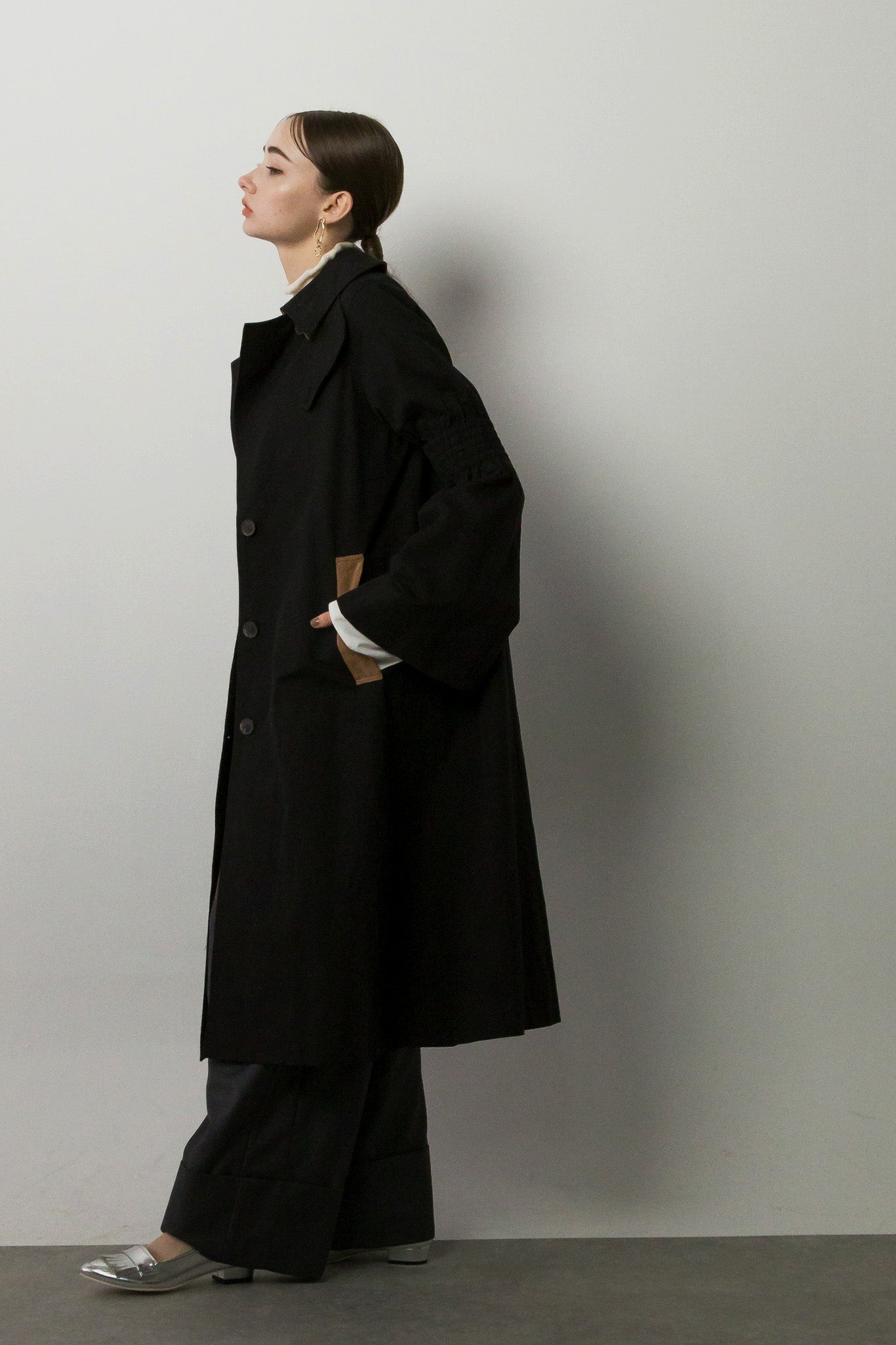 Stand Collar Long Coat