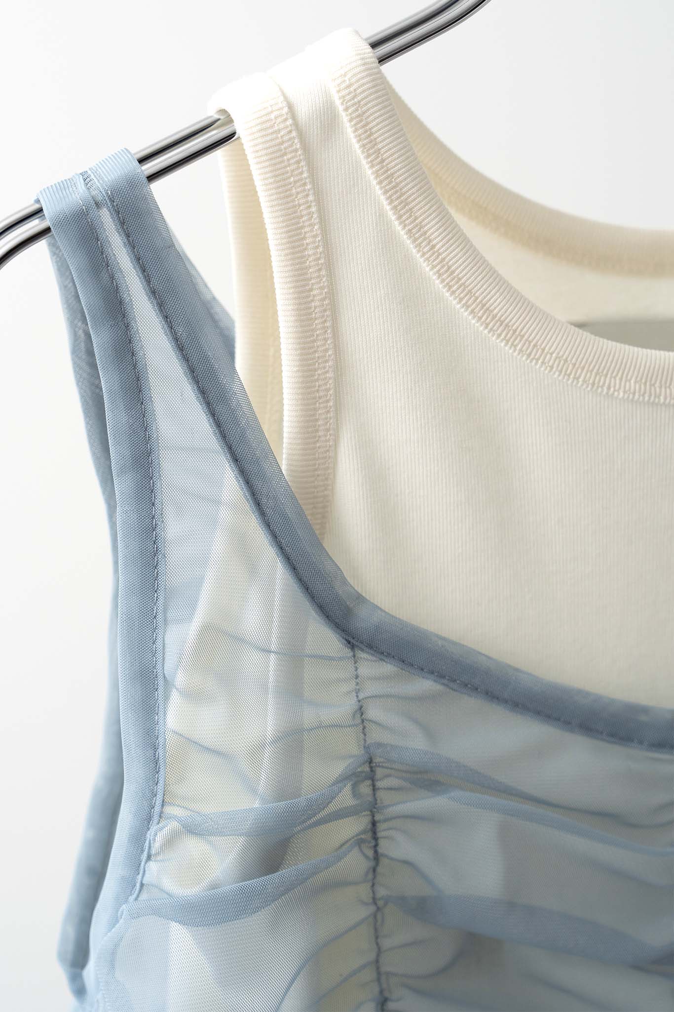 チュールギャザーレイヤードTee