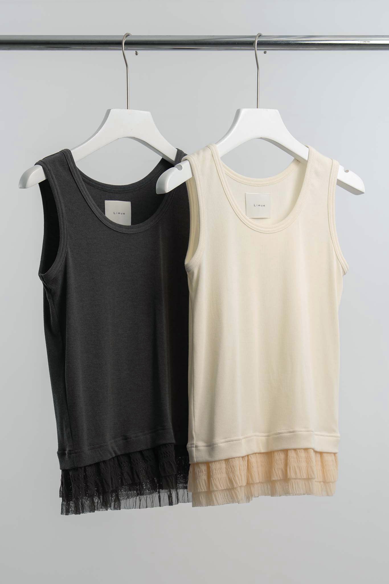 レースヘムタンクトップ