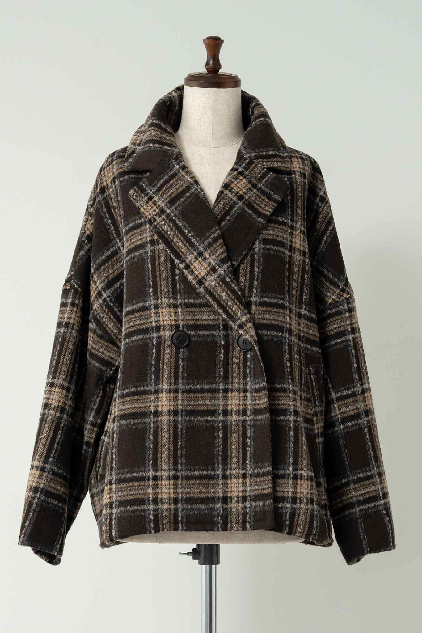 チェックピーコート