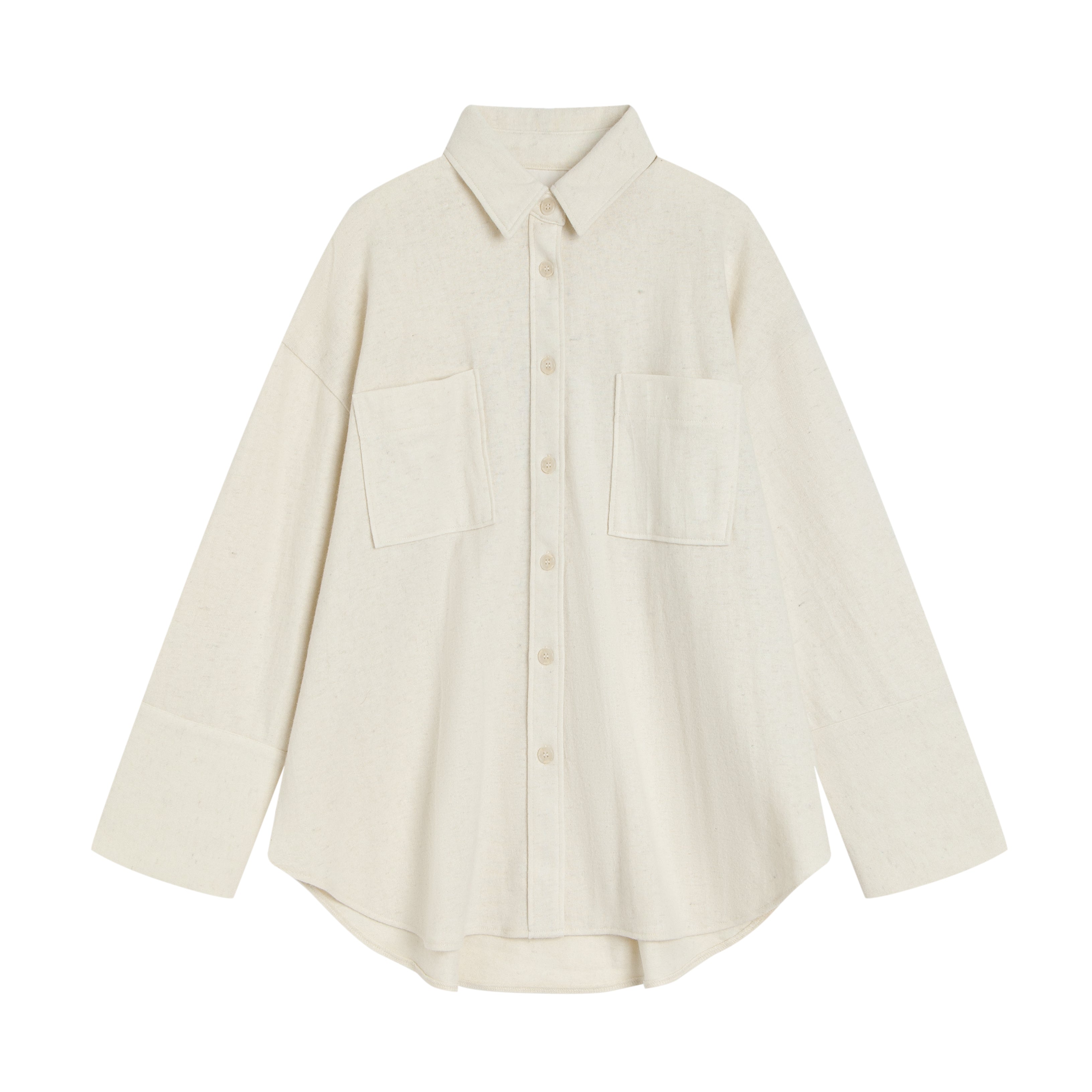 Brushed big shirt blouson