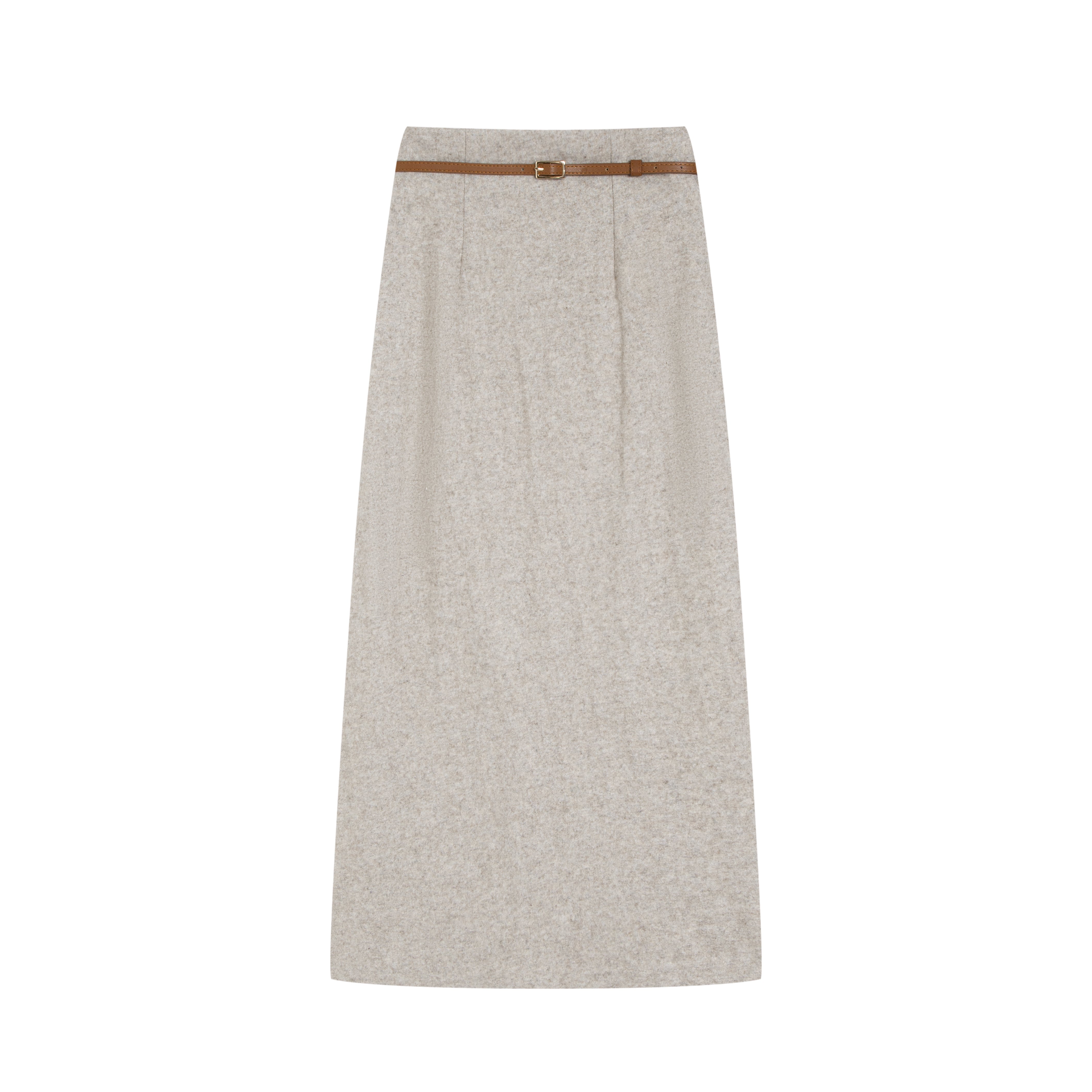 Brushed pencil long skirt