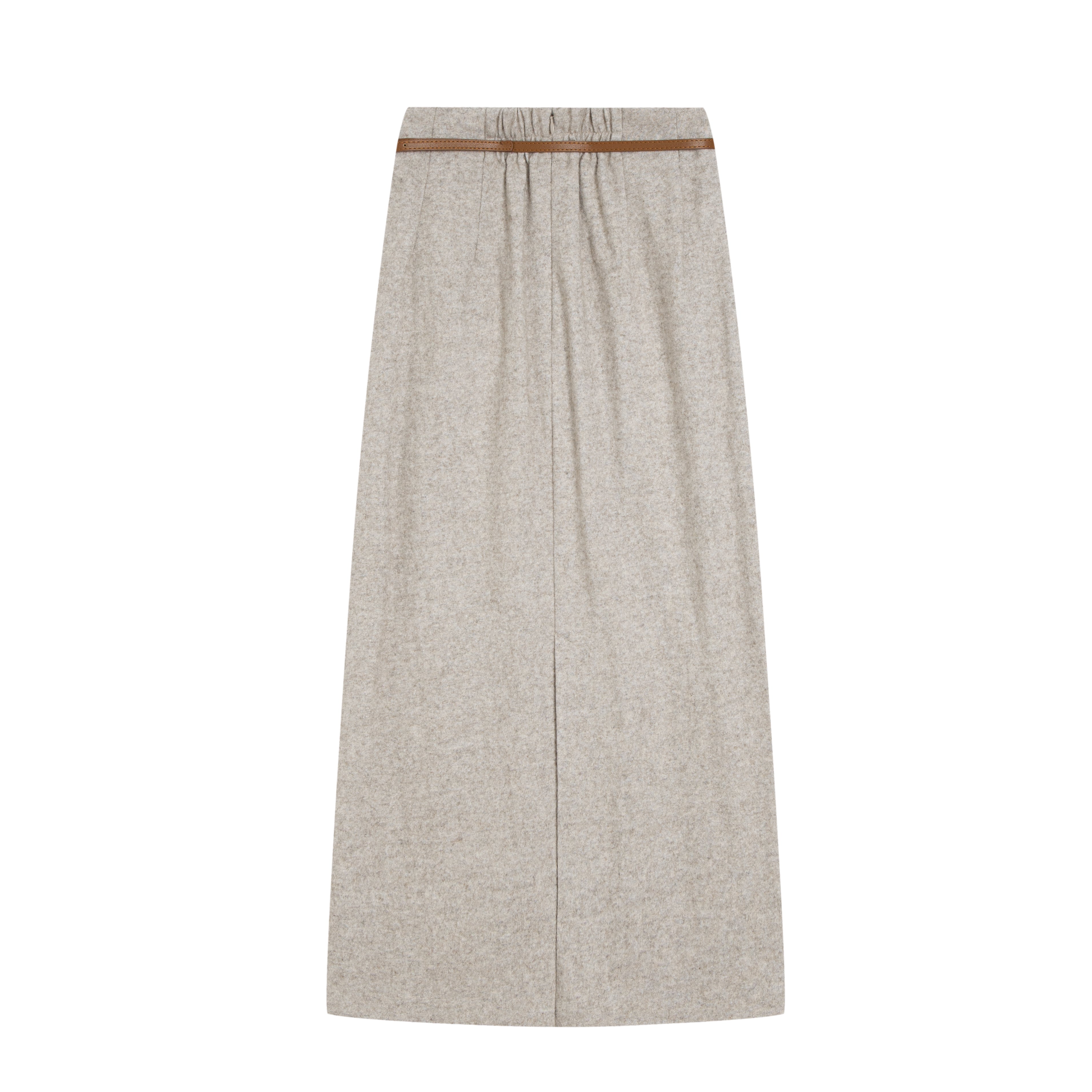 Brushed pencil long skirt