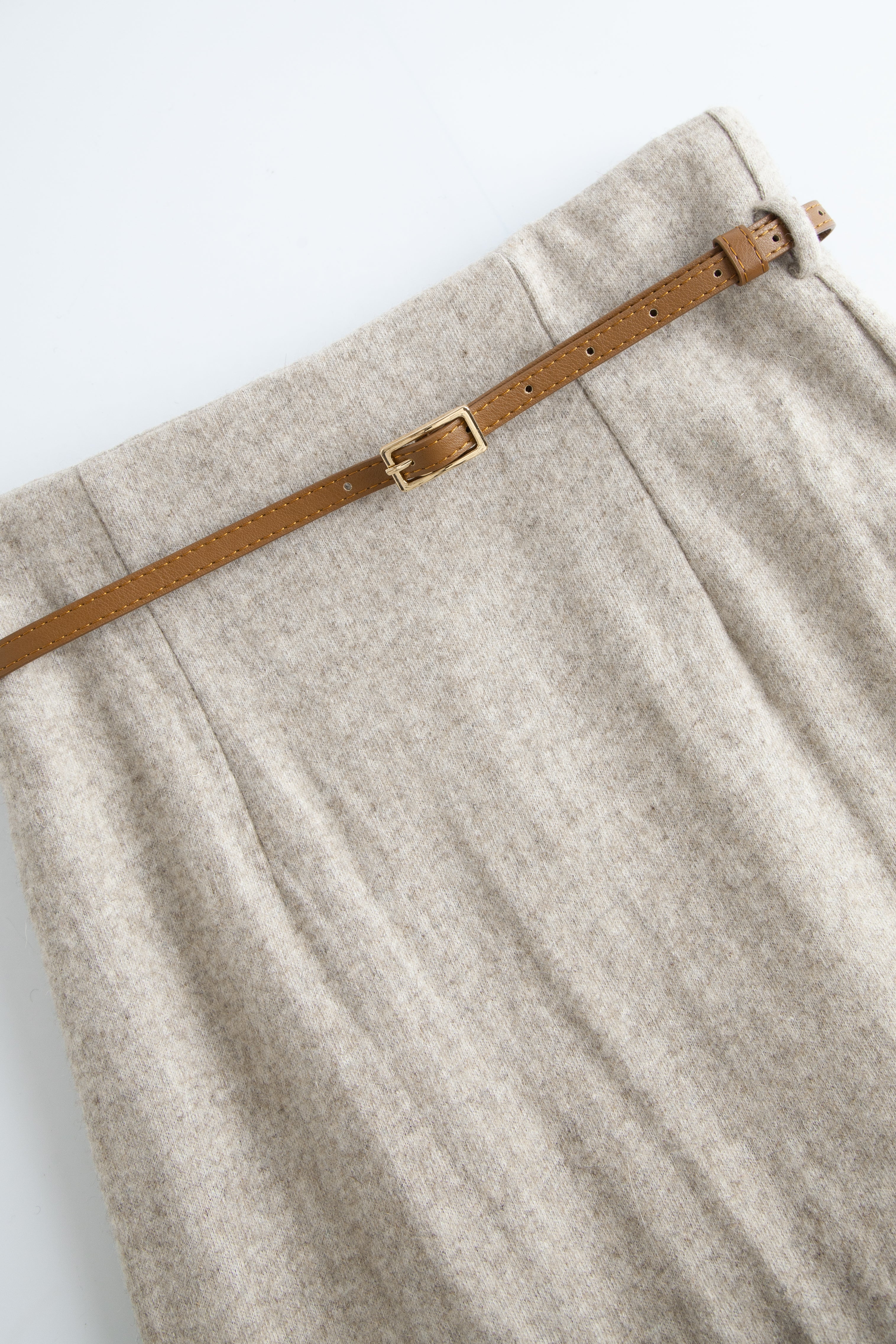 Brushed pencil long skirt