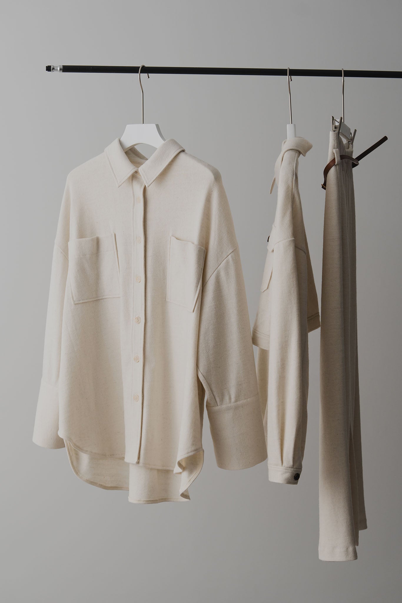 Brushed big shirt blouson