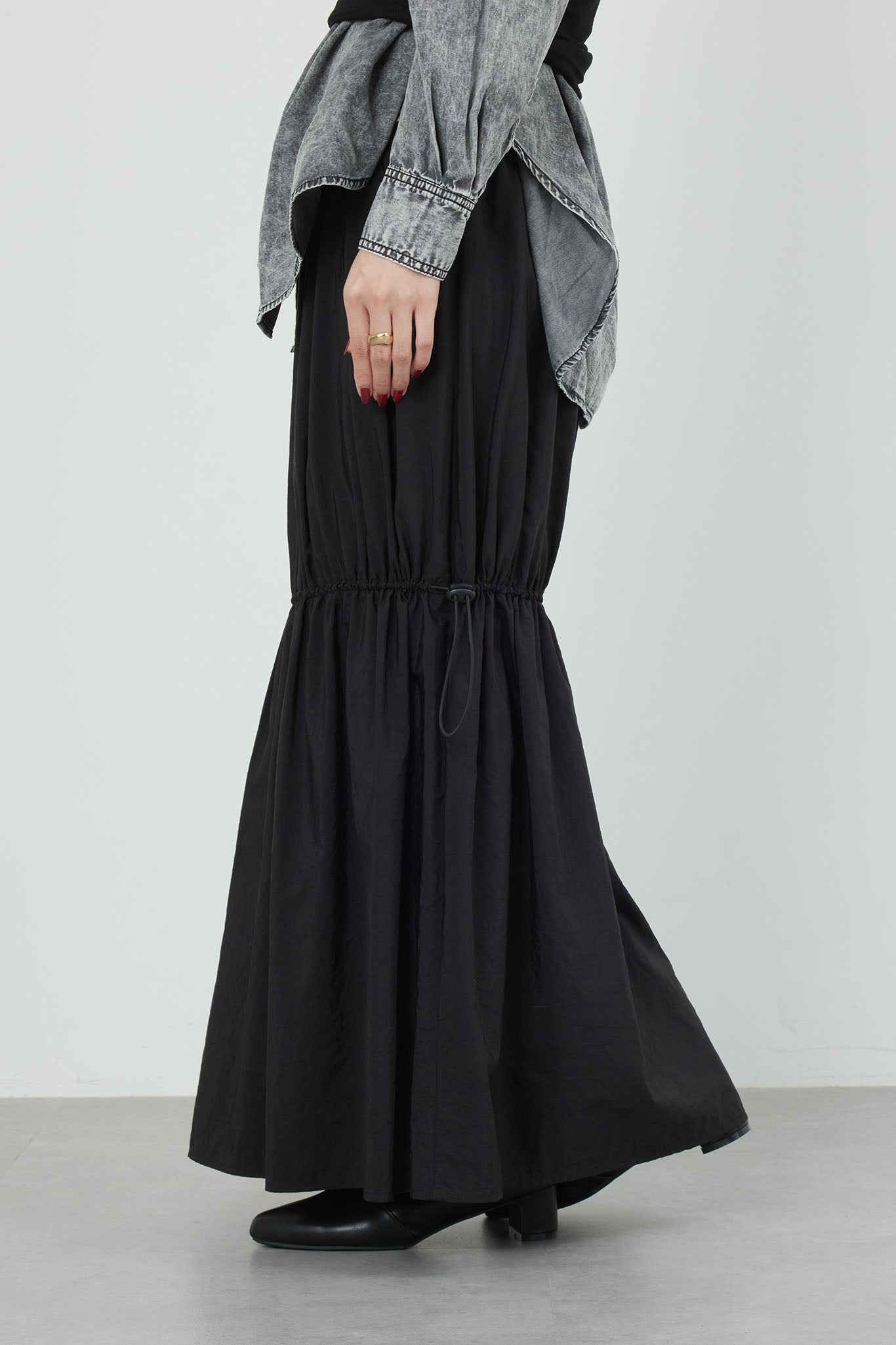 リブウエストナイロンスカート