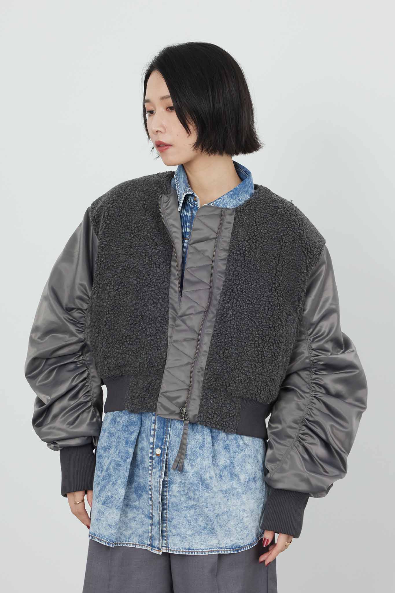 ボアコンビ中綿ブルゾン