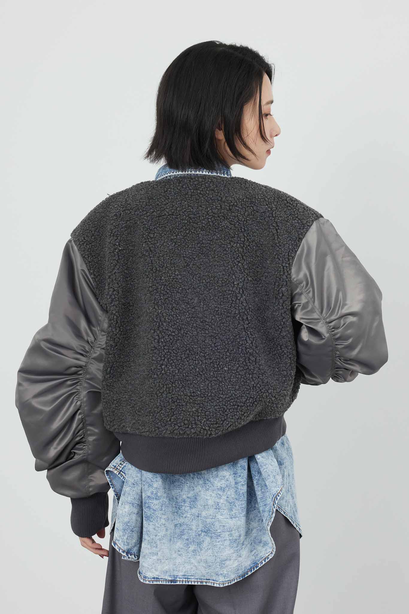 ボアコンビ中綿ブルゾン