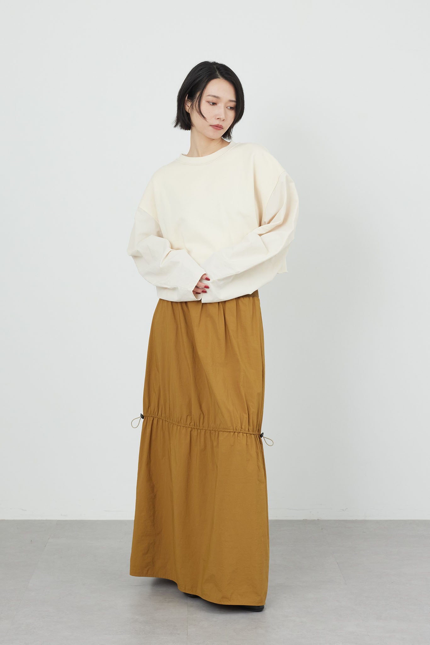 リブウエストナイロンスカート