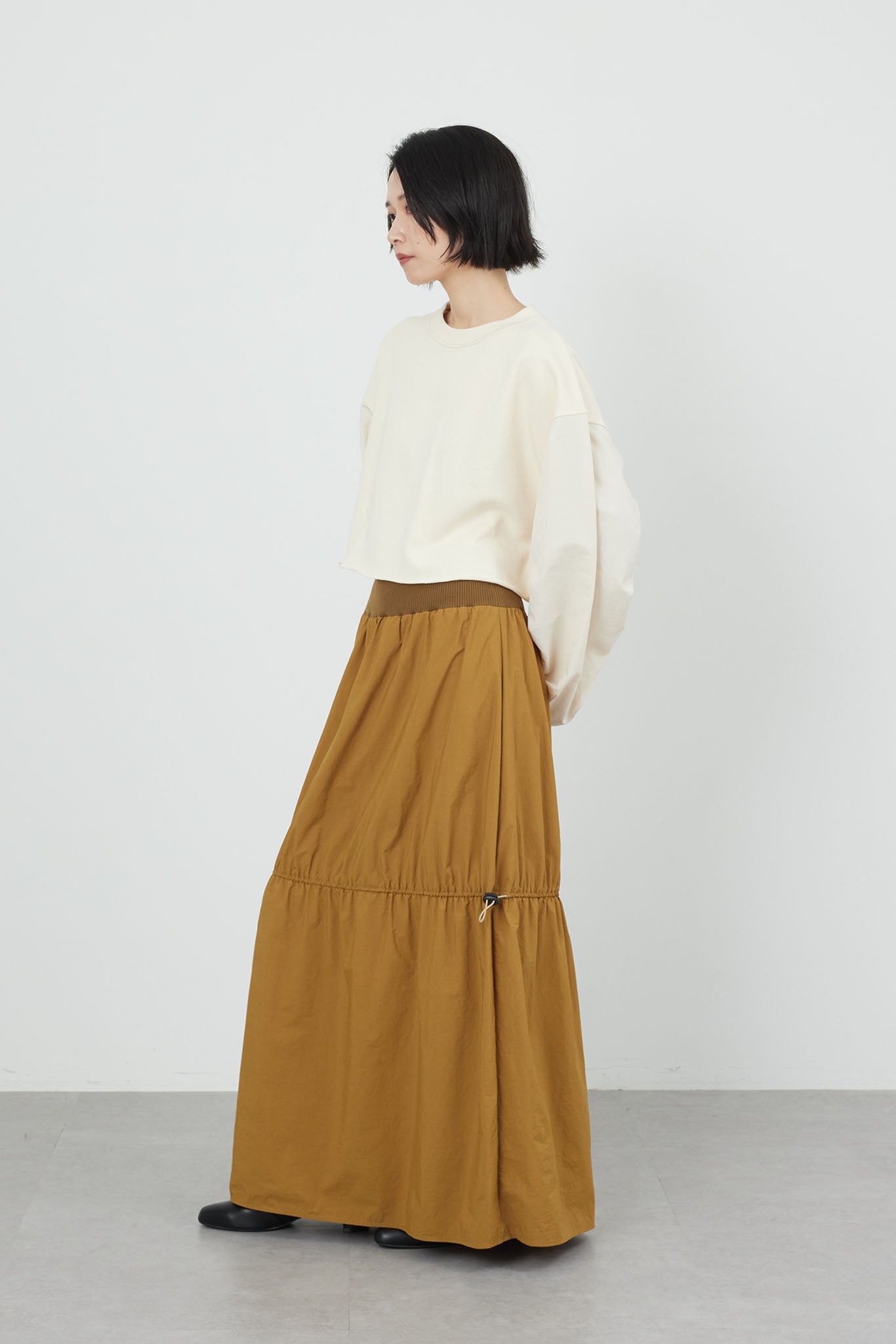 リブウエストナイロンスカート