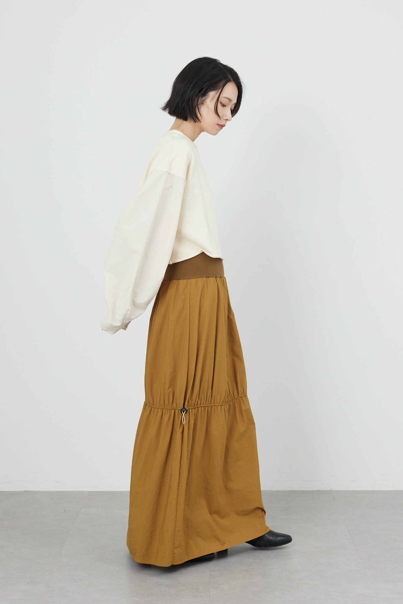 リブウエストナイロンスカート