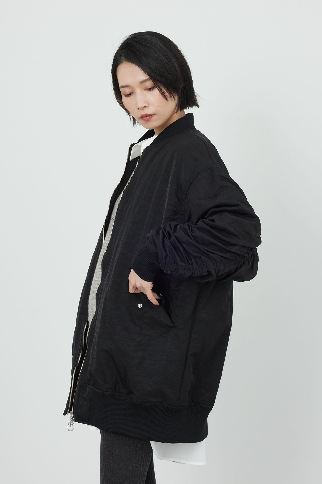 イートミー　MA_1　ロングブルゾン　ブラック イートミー MA_1 ロングブルゾン ブラック イートミー MA_1 ロング