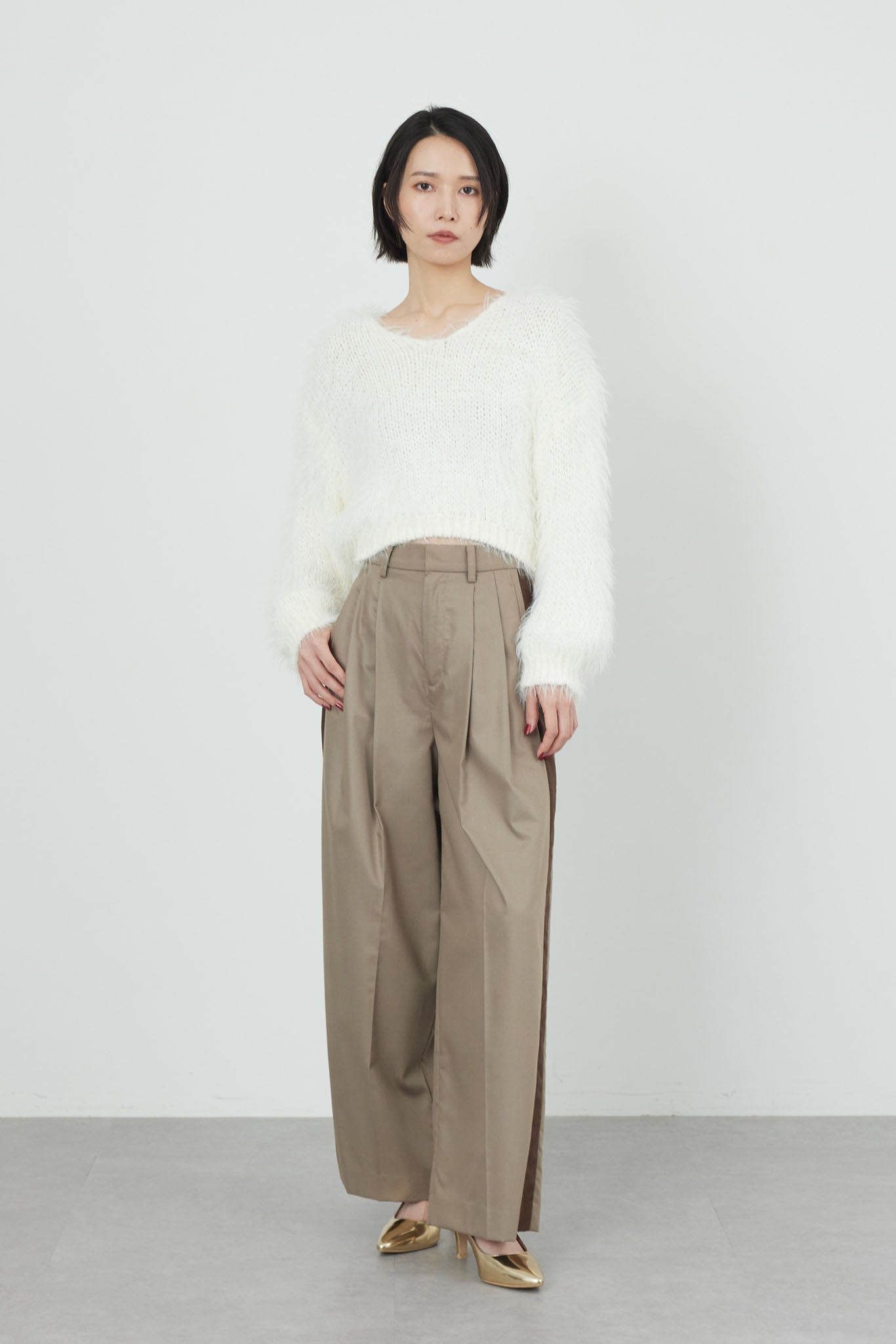 6321 TFW49 パンツ　バイカラー　ポリエステル　ホワイト 6321 TFW49 パンツ バイカラー ポリエステル ホワイト ボトムス