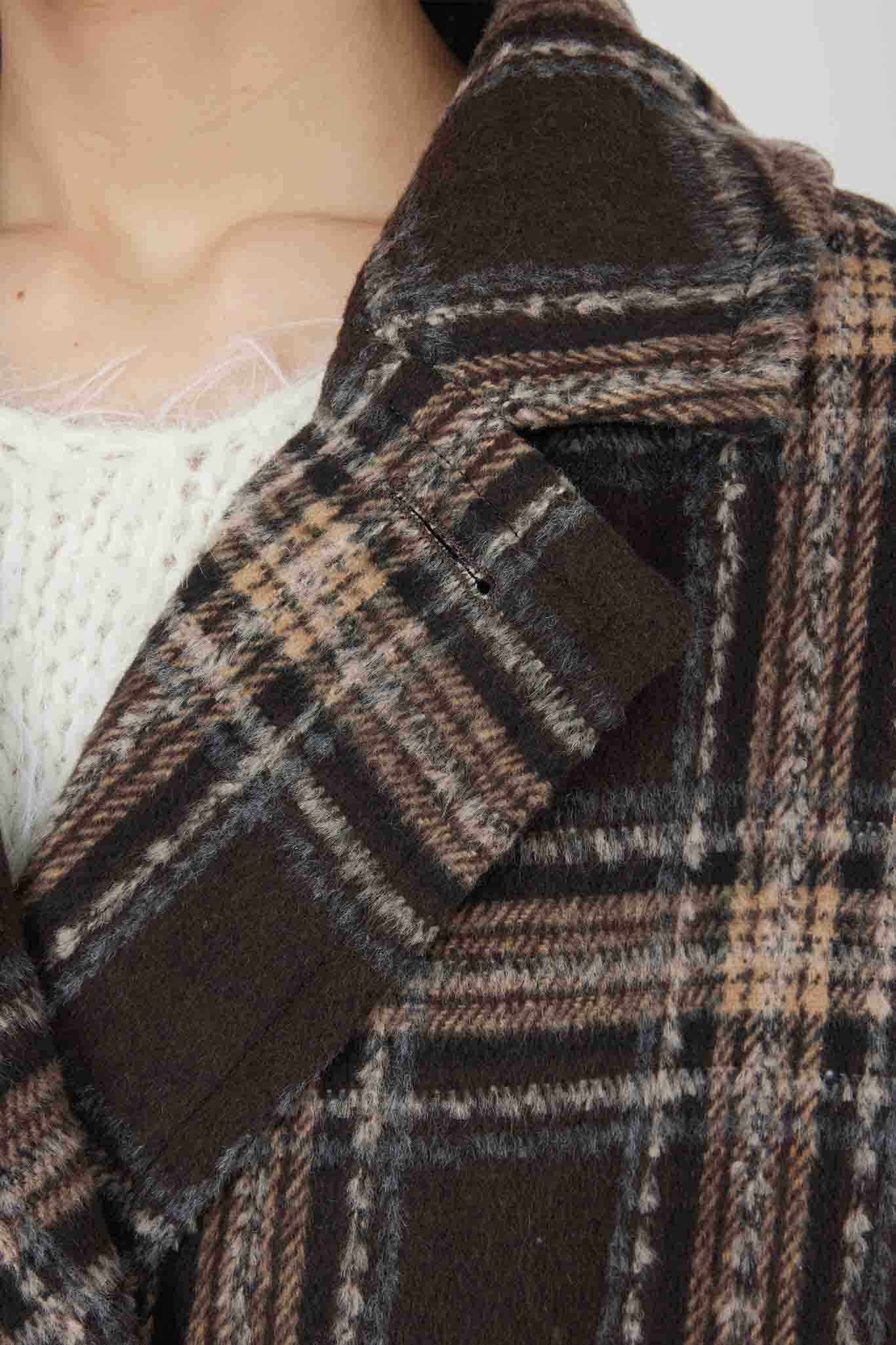 チェックピーコート