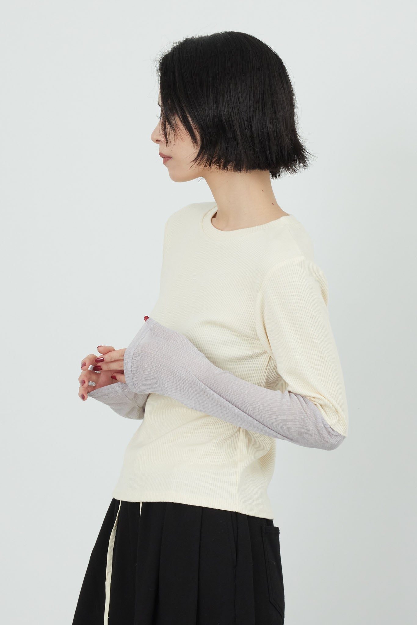 Bicolor ribbed top