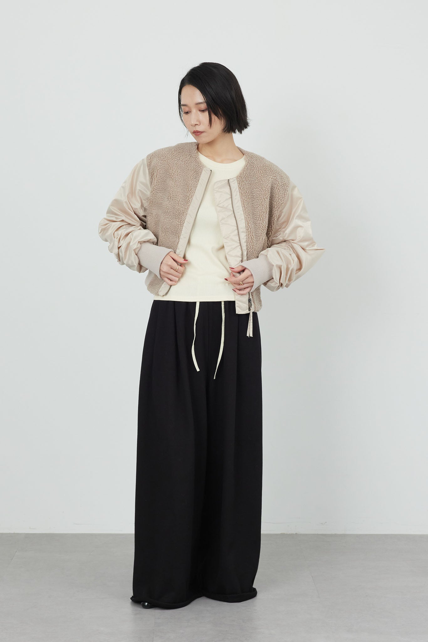 ボアコンビ中綿ブルゾン