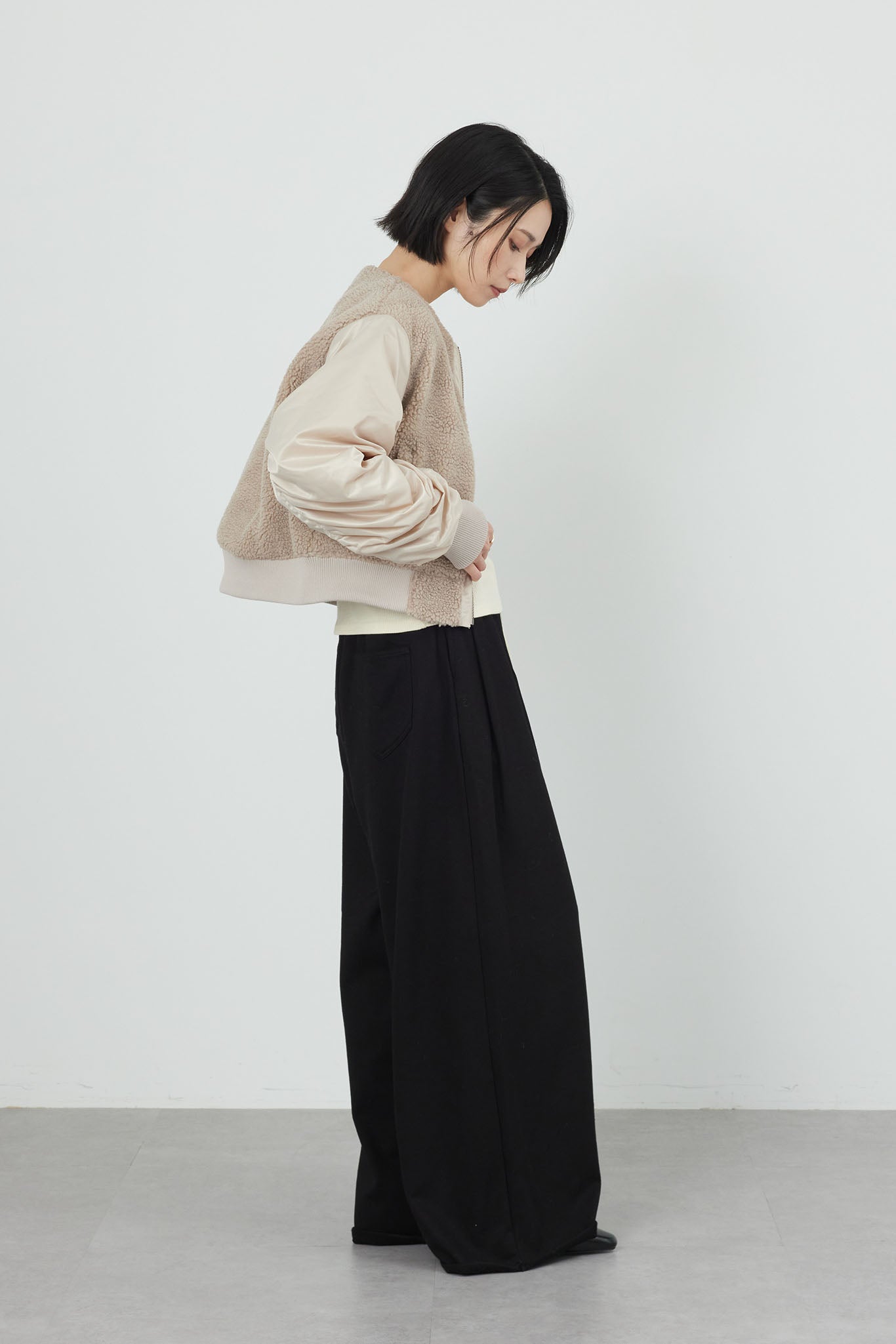 ボアコンビ中綿ブルゾン