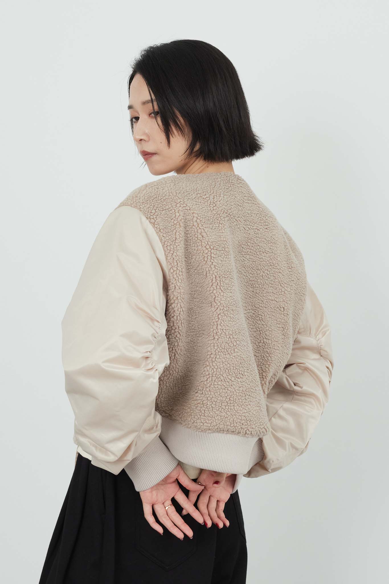 ボアコンビ中綿ブルゾン