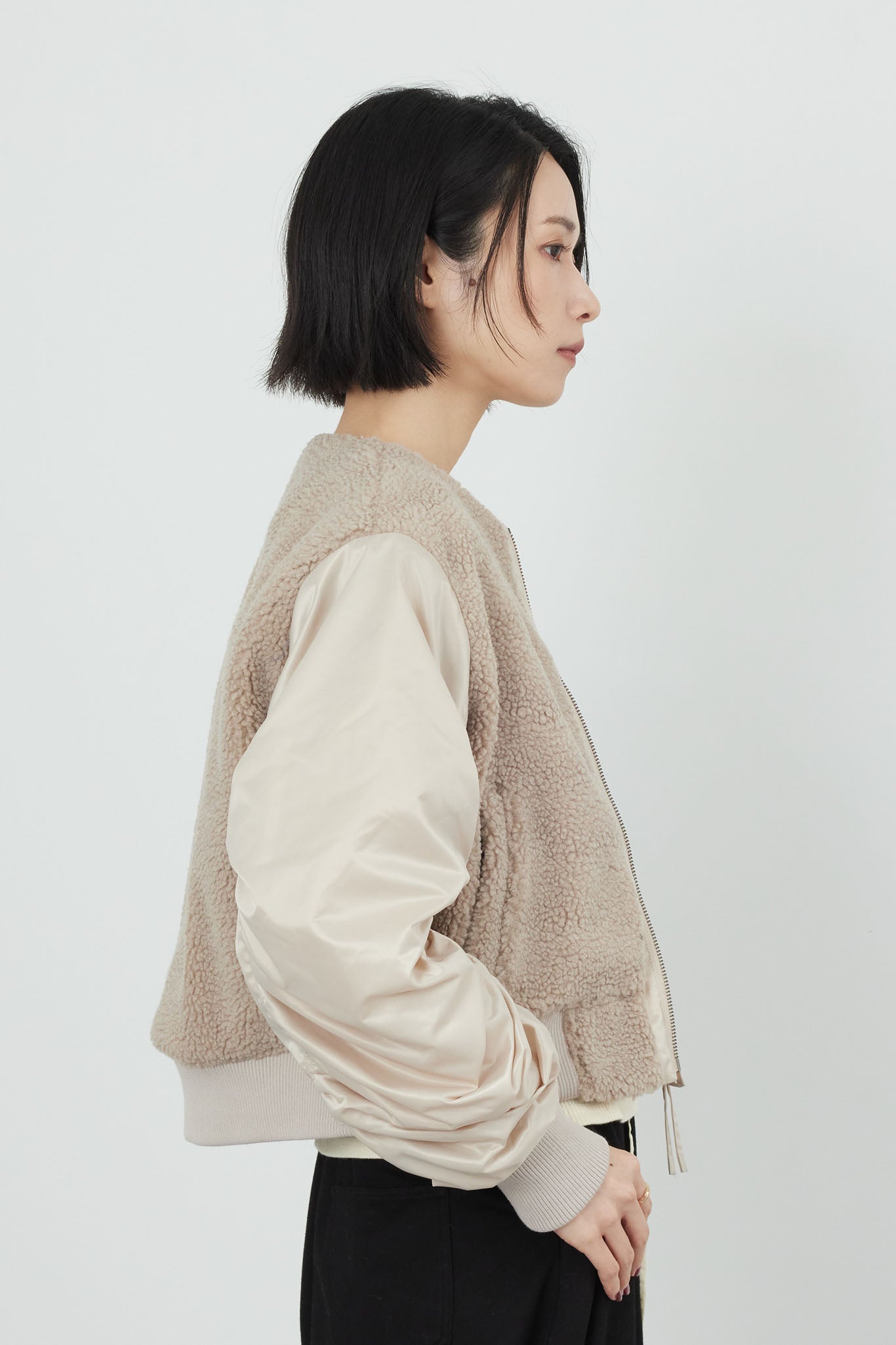 ボアコンビ中綿ブルゾン