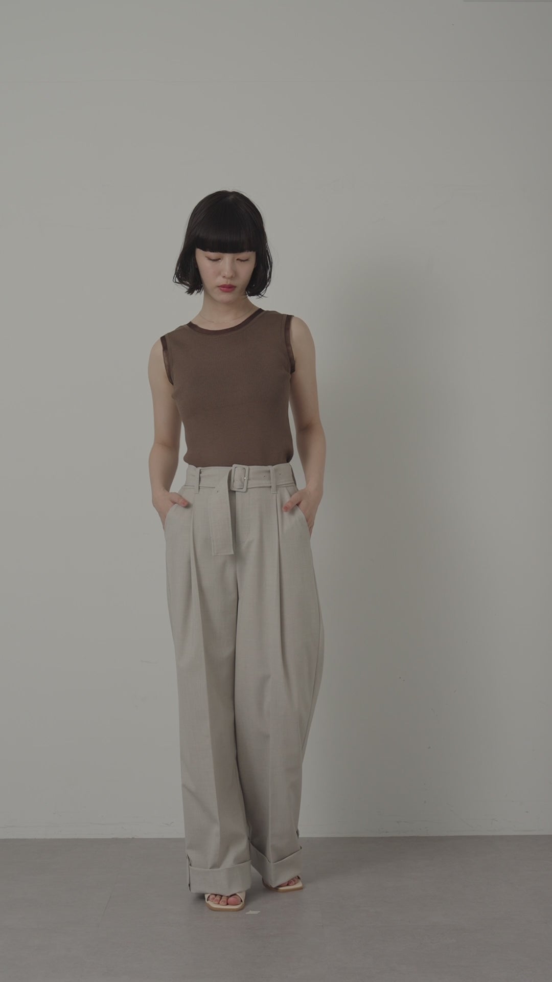 ベルトセットタックパンツ