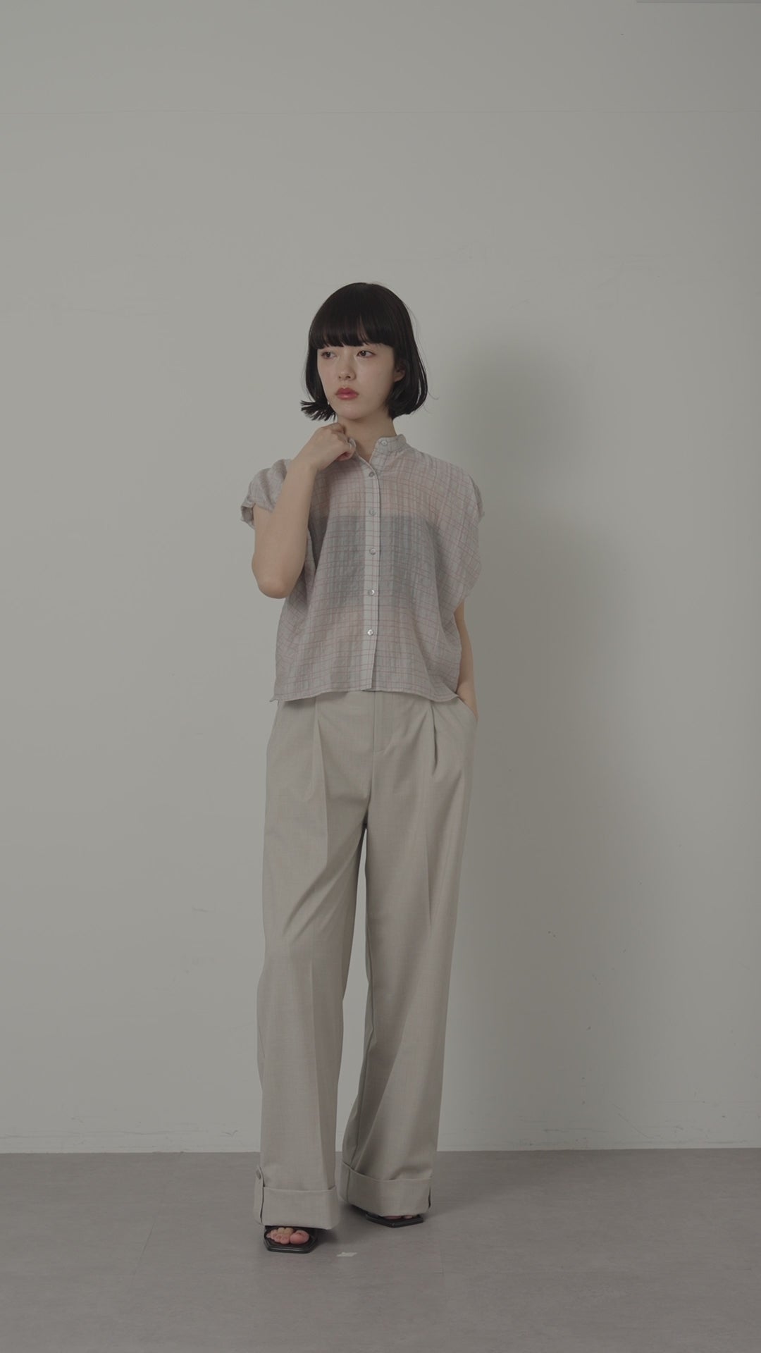 ベルトセットタックパンツ